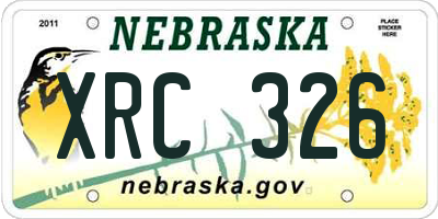 NE license plate XRC326