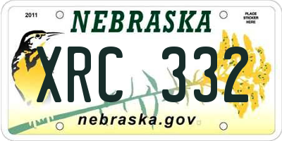 NE license plate XRC332
