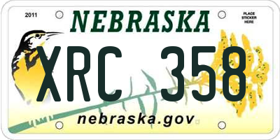 NE license plate XRC358