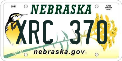 NE license plate XRC370