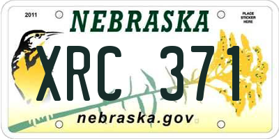 NE license plate XRC371