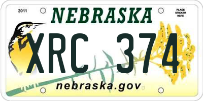 NE license plate XRC374