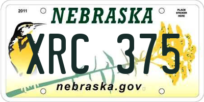 NE license plate XRC375
