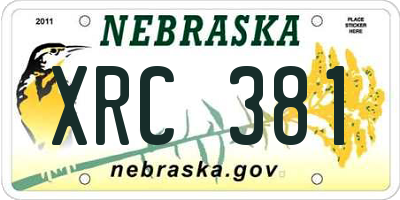 NE license plate XRC381