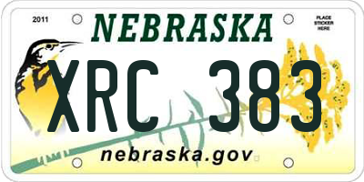 NE license plate XRC383