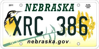 NE license plate XRC386