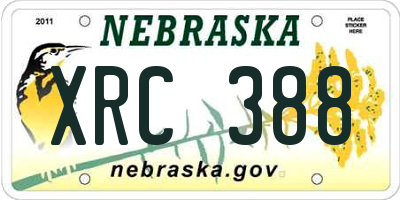 NE license plate XRC388