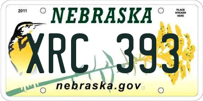 NE license plate XRC393