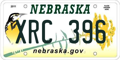 NE license plate XRC396