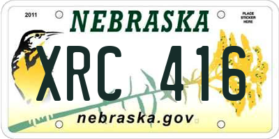 NE license plate XRC416