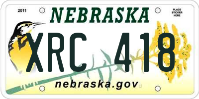 NE license plate XRC418