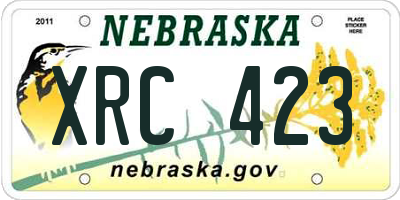 NE license plate XRC423