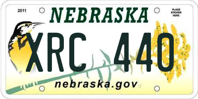 NE license plate XRC440