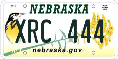 NE license plate XRC444