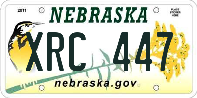 NE license plate XRC447