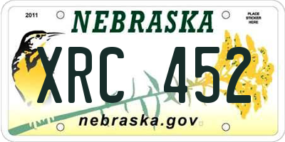 NE license plate XRC452