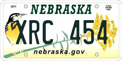 NE license plate XRC454