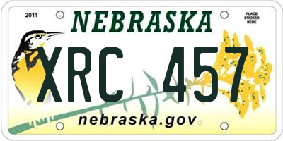 NE license plate XRC457