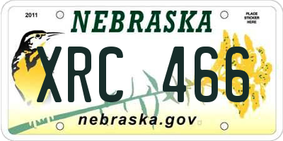 NE license plate XRC466