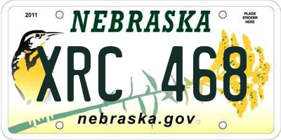 NE license plate XRC468