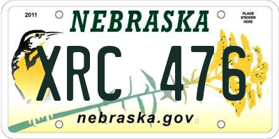 NE license plate XRC476