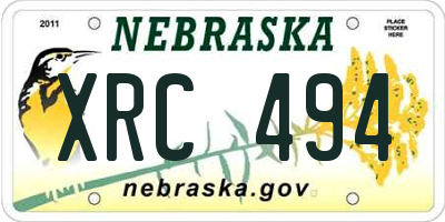 NE license plate XRC494