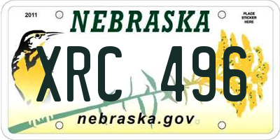 NE license plate XRC496