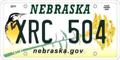 NE license plate XRC504