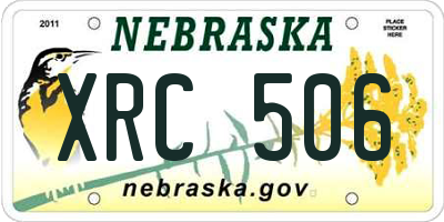 NE license plate XRC506