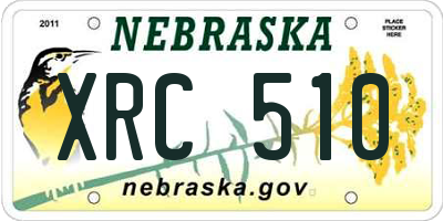 NE license plate XRC510