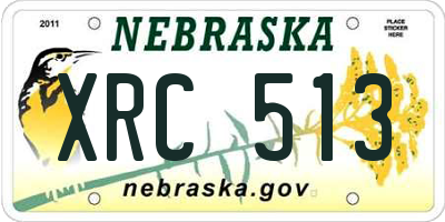 NE license plate XRC513