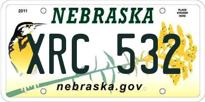 NE license plate XRC532