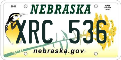 NE license plate XRC536