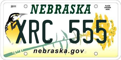 NE license plate XRC555
