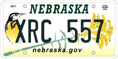 NE license plate XRC557