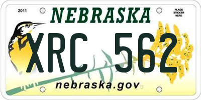 NE license plate XRC562