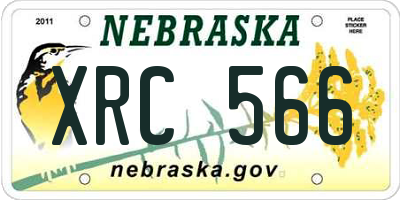 NE license plate XRC566