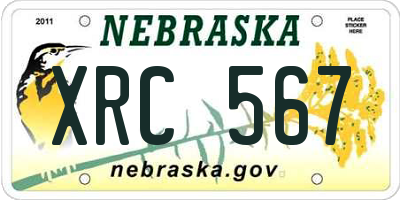 NE license plate XRC567