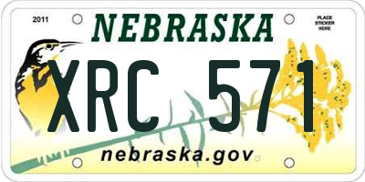 NE license plate XRC571