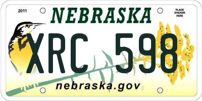NE license plate XRC598