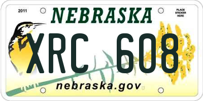 NE license plate XRC608