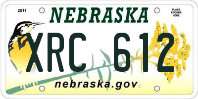 NE license plate XRC612