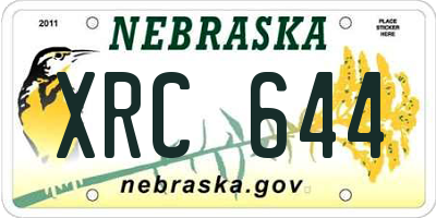 NE license plate XRC644