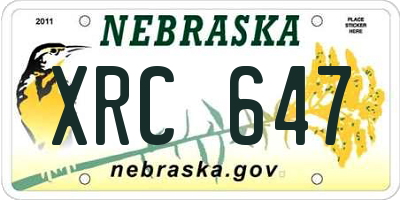 NE license plate XRC647