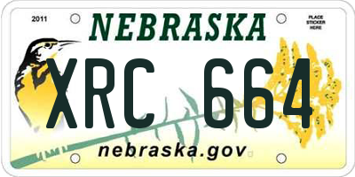NE license plate XRC664