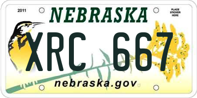 NE license plate XRC667