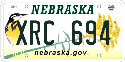 NE license plate XRC694