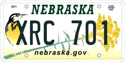 NE license plate XRC701