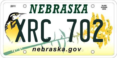 NE license plate XRC702