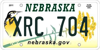 NE license plate XRC704